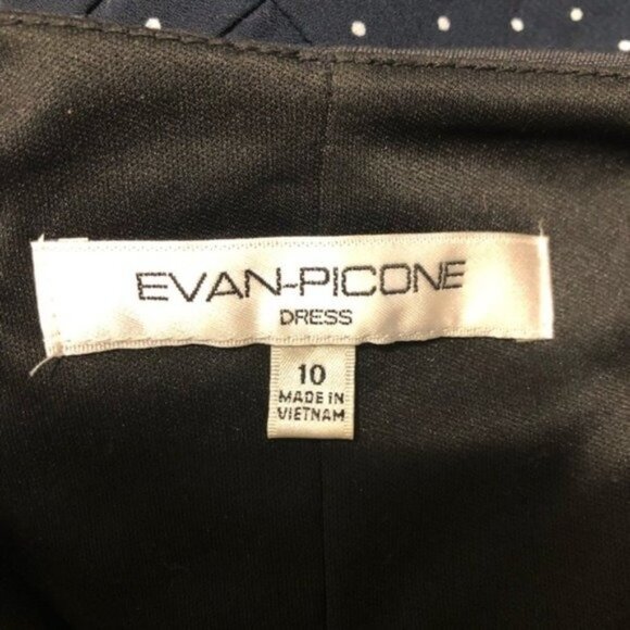 Evan Picone Gray Ruffled V-Neck Sheath Dress with Belt 10 Medium - Picture 7 of 9